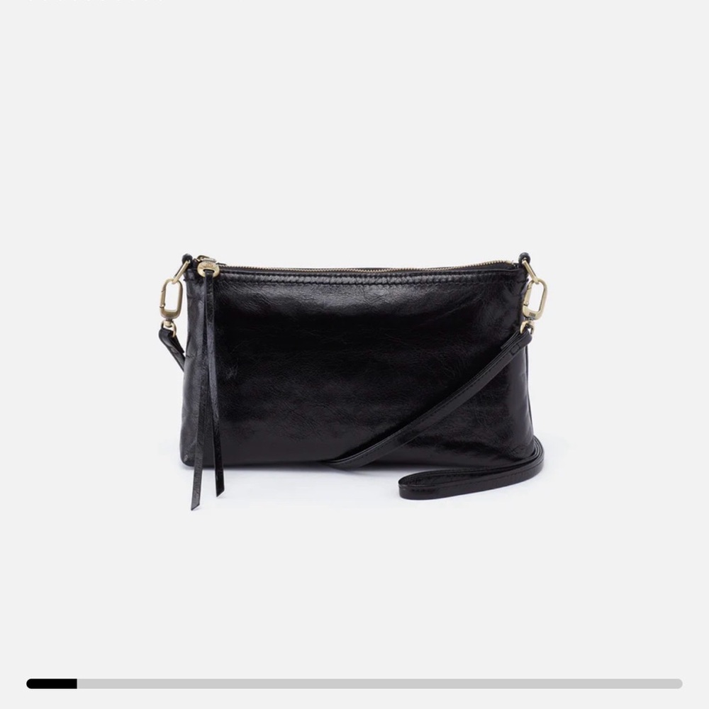HOBO Darcy Crossbody Bag in Polished Leather Black